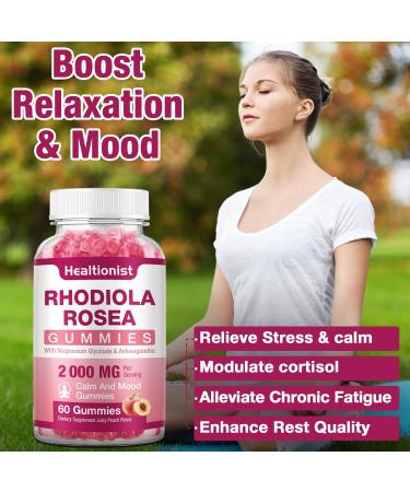 Buy Sugar-Free Rhodiola Rosea Gummies | Adaptogenic Supplement for Mood Stamina & Performance | Non-GMO Vegan - 120 Chews - Buy Online on GoSupps.com