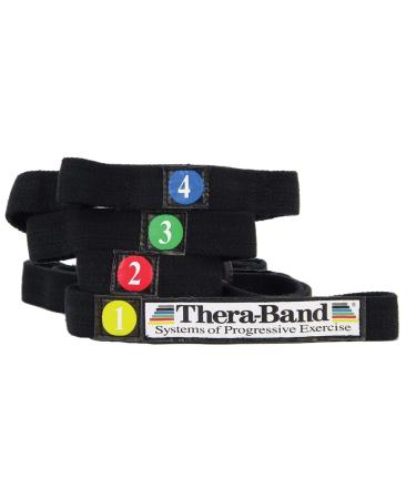 THERABAND Stretch Strap with Loops to Increase Flexibility, Dynamic Stretching Tool for Athletes Including Dancers, Cheerleaders, Gymnasts, Runners, Pilates and Yoga Elastic Stretch Out Band New Version