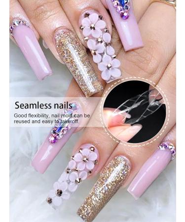 EBANKU 120pcs Clear Full Cover Dual Nail System - Flat Acrylic Nail Extension Tips & Nail Art Tools for Perfect Manicure - Buy Online on GoSupps.com