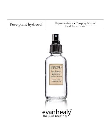 Evanhealy Rose Geranium Facial Tonic with HydroSoul - 100% Pure Organic Hydrosol for All Skin Types - Buy Online on GoSupps.com