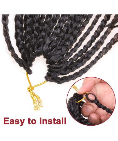 Xtrend 18 Inch Boho Box Braids Crochet Hair - 8 Packs Pre-Looped Synthetic Goddess Locs with Curly Ends | 1B# Hair Extensions for Messy Style - Buy Online on GoSupps.com