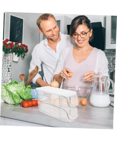 Hoement 2pcs Egg Storage Box Fridge Eggs Egg Dispenser for Refrigerator Egg Organizer Household Pack - Buy Online on GoSupps.com