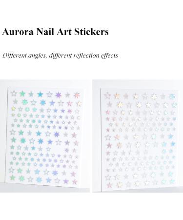 Silver Moon Star Nail Art Decal Stickers - Pack of 6 | Self-Adhesive Nail Designs for Women and Girls - Nail Decoration and Fingernail Decor - Buy Online on GoSupps.com