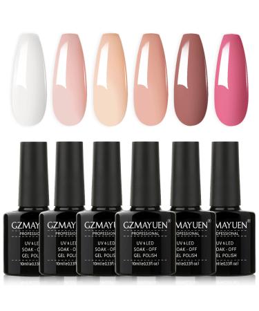 GZSYY Shellac Set Gel Nails 10ML UV Nail Polish Nail 6 Colors Gel Shellac Varnish White for Nail Design Color5