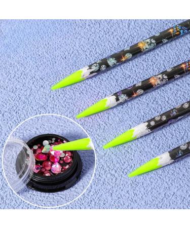 AMZLORD 4/12PCS Rhinestone Picker Pencil Set Self Adhesive Crystal Gem Pick Up Tools with Pencil Sharpener Dotting Wax Pen Nail Dotting Wax Pen Green-12PCS - Buy Online on GoSupps.com