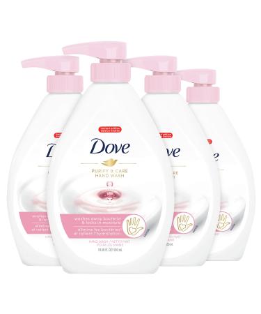Dove Hand Wash Hygiene and Care For Hands White Peach and Tea Washes Away Bacteria and Locks In Moisture 18.5 oz 4 Count