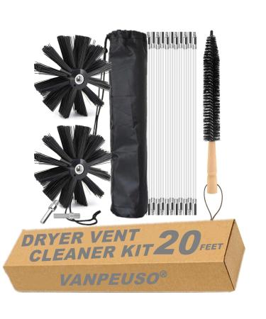 20-Feet Dryer Vent Cleaner Kit with Drill Attachment and A Collection Bag
