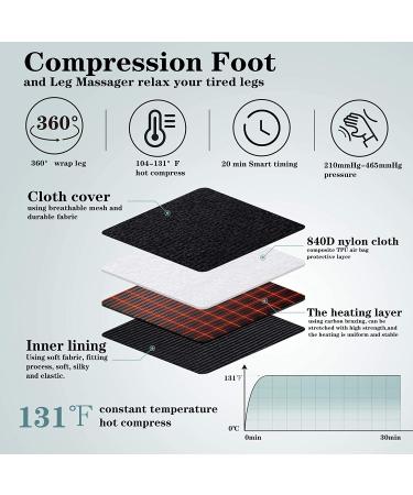 Compression Leg Massager with Heat - Relief for Muscle Fatigue, Leg Calf Air Massager for Circulation - Perfect Gifts for Women & Men - Buy Online on GoSupps.com