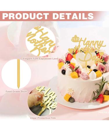 10Pcs Happy Mothers Day Cake Topper Mothers Day Decorations Acrylic Happy Mothers Day Topper Cupcake Cake Topper Gold Glitter Cake Sticks Cake Decorations for Mother's Day Party Suppliers - Buy Online on GoSupps.com