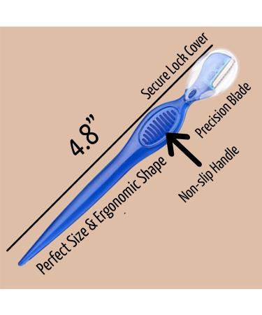 30 pc Eyebrow Razor Set - Precision Facial Exfoliating Shaver for Women & Men | Washable & Reusable Dermaplaning Tool for Peach Fuzz Brow Lip & Bikini Area - Blue - Buy Online on GoSupps.com