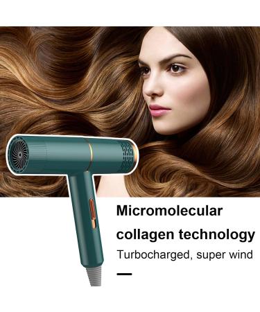 Premium Hair Dryer with Built-in Collagen Treatment Collagen-infused Blue Light Protection 800w High-power Negative Ion Household for Mute Quick Green US Plug US Plug Green - Buy Online on GoSupps.com