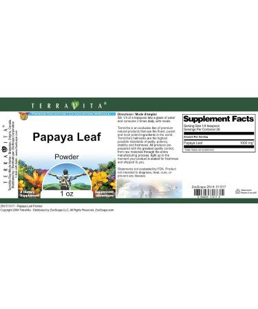 Papaya Leaf Powder (1 oz ZIN: 511017) - 3 Pack - Buy Online on GoSupps.com