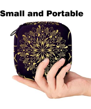 Shop Stylish Portable Women's Menstrual Cup Bags - Golden Flower Mandala | Perfect for Teens & First Period Essentials - Buy Online on GoSupps.com
