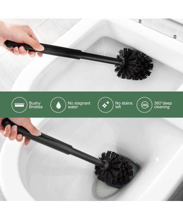 Eyliden 2-in-1 Toilet Plunger and Brush Set with Holder - Bathroom Cleaning Combo (Black) - Buy Online on GoSupps.com