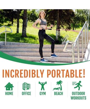 Ultimate 10-Piece Resistance Band Set | Versatile Home Gym Equipment - Complete with Handles Door Anchor Ankle Straps & Carry Bag - Buy Online on GoSupps.com
