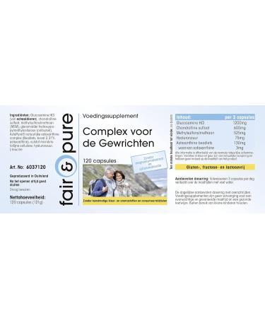 Fair & Pure Joint Complex - Chondroitin Glucosamine MSM Hyaluronic Acid & Astaxanthin - 120 Capsules for Joint Health - Buy Internationally - Buy Online on GoSupps.com