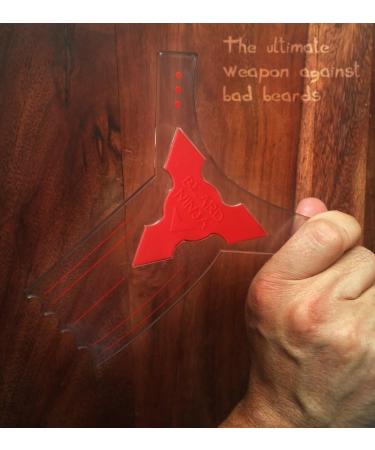 BEARD NINJA Beard Shaping Tool - Lineup & Edging Template for Goatee, Mustache, Neckline - Red - Buy Online on GoSupps.com