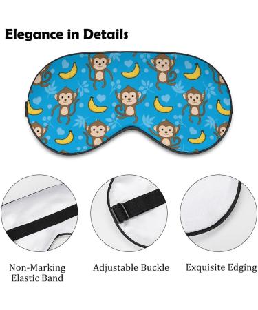 Monkey & Banana Pattern Sleep Mask - Adjustable Blindfold for Light Blocking & Travel - Men's and Women's Night Eye Cover - Buy Online on GoSupps.com