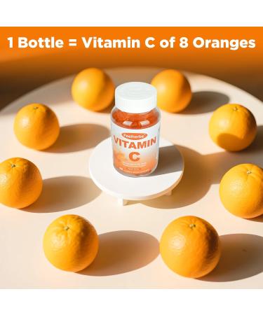 Feelherbs Chewable Vitamin C Gummies 240mg, Natural Peach Flavor Vitamin C for Adults Energy & Immune Support with Collagen, Glutathione, Zinc & Omega-3, 60 Counts - Buy Online on GoSupps.com