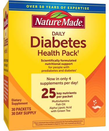 Nature Made Daily Diabetes Health Pack Dietary Supplement for Nutritional Support 30 Packets 30 Day Supply 30.0 Servings (Pack of 1) - Buy Online on GoSupps.com