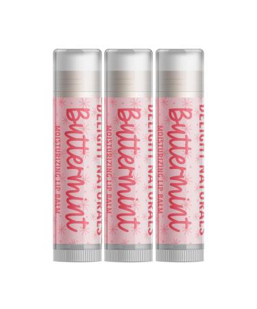 Delight Naturals Buttermint Lip Balm - Set of Three