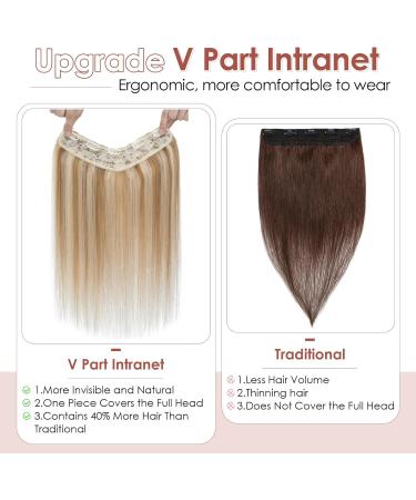 Benehair Clip in Human Hair Extensions One Piece Real Human Clip in Hair Extensions 16 Inches 65g Golden Brown Mix Bleach Blonde Real Human Hair Extension Upgraded V Type Clip in Hair Extension - Buy Online on GoSupps.com