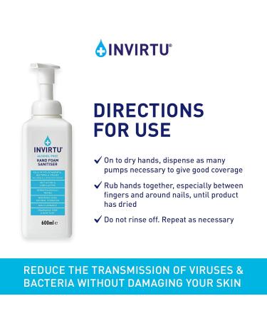 Byotrol INVIRTU Alcohol-Free Hand Foam Sanitiser 600ml Pump Bottle | Fragrance-Free & Non-Taint Formula - Buy Online on GoSupps.com