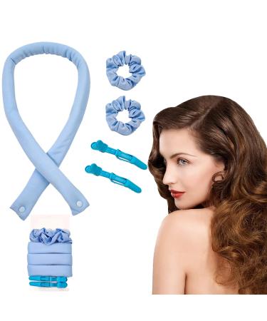 Lock winders curl up without heat DIY non -slip heat -free heat -free curly band with hairpin new silk hair curling winder wave -like heat -free curly band the LHR hair does not injure (blue)