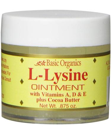Basic Organics L-Lysine Lip Ointment, 0.875 oz