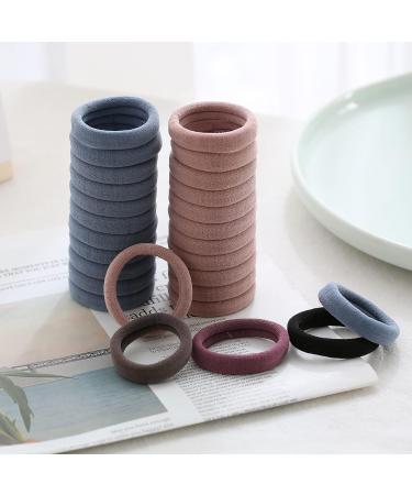 100 Pieces Thick Seamless Brown Hair Ties | No Damage Ponytail Holders & Hair Accessories for Thick Hair - Buy Online on GoSupps.com