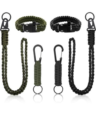6-Piece Paracord Key Set | Durable Lanyard & Carabiner for Hiking Camping Cycling | Versatile Accessories for Keys Water Cups & Flashlights - Buy Online on GoSupps.com