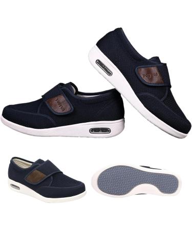 RCIDOS Men's Diabetic Shoes - Wide Width Orthopedic Slip-on Shoes | Lightweight & Adjustable for Edema Swollen Feet - Blue - Buy Online on GoSupps.com