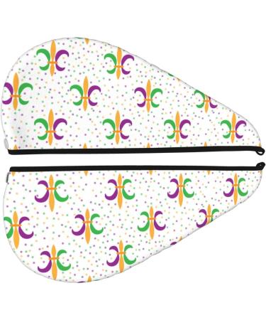 Hair Towel Wrap | Quick Drying Hair Turban with Button | Mardi Gras Carnival Design - Buy Online on GoSupps.com