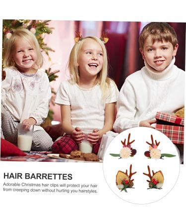 WOFASHPURET 2 Pairs Christmas hair clips winter hair barrettes Deer Horn Barrettes Hair Clips deer horn hair clip xmas kids hair pin Xmas hairpins kids decor Fairy non-woven fabric props Miss - Buy Online on GoSupps.com