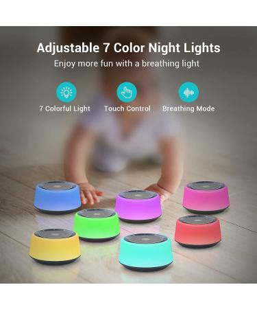 White Noise Machine with 30 Soothing Sounds, 7 Colors Night Light, 5 Timers - Portable Sound Machine for Baby & Adults - Buy Online on GoSupps.com
