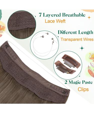 Easyouth Brown to Blonde Ombre Wire Hair Extensions | Real Human Hair | 80g 18 Inch | Invisible Fish Line Hair Balayage | #8/60 - Buy Online on GoSupps.com