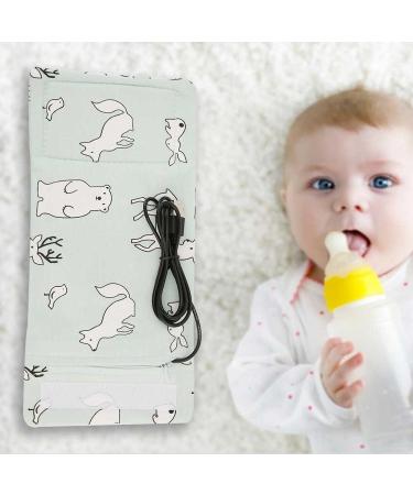 Portable USB Baby Bottle Warmer - Polar Bear Pattern | Insulated Heating Cover for Home & Travel - Buy Online on GoSupps.com