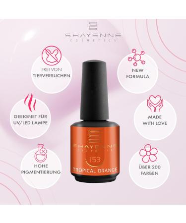 SHAYENNE Made in Germany Shellac Gel Nail Polish 15 ml for UV LED Lamp 153 Tropical Orange Gel Nail Polish for UV Nail Lamp LED Nail Polish Gel Polish Nail Gel - Buy Online on GoSupps.com