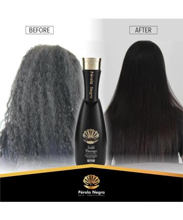 Perola Negra Gold Therapy Hair Treatment - Brazilian Keratin Formaldehyde Free 35.2 Fl. Oz - Best Blowout & Hair Straightening Solution - Buy Online on GoSupps.com