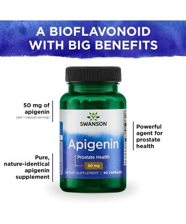 Swanson Apigenin-Bioflavonoid Supplement - 90 Caps, 50mg - Prostate & Metabolism Support - Buy Online on GoSupps.com