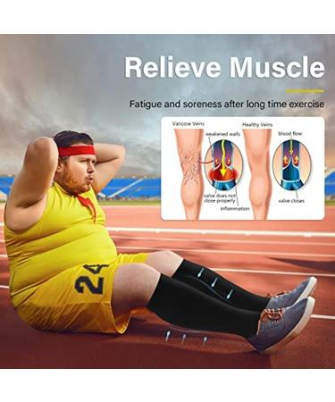 Cheeroyal Double Plus Size Compression Socks 20-30mmHG for Men & Women | Extra Wide Calf & Knee Support - Size 2XL - Buy Online on GoSupps.com
