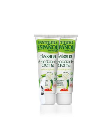 Instituto Espa ol Cr me d odorante Piel Sana anti-transpirant pour peaux sensibles avec protection 48h sans parab ne colorants et conservateurs sans tache paquet de 2 x 75 ml