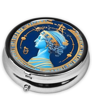 Love Goddess Round Pill Box | 3 Compartment Portable Travel Organizer for Easy Medication Management - Buy Online on GoSupps.com