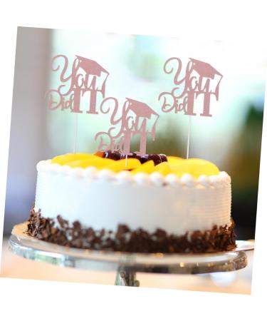 COLLBATH 10pcs 2021 top hat Insert card paper cup dessert paper glitter food picks Cake Topper Socket gold cake picks decorate Trench digger letter cake baking paper Birthday Cake Golden 13x13.5cm - Buy Online on GoSupps.com