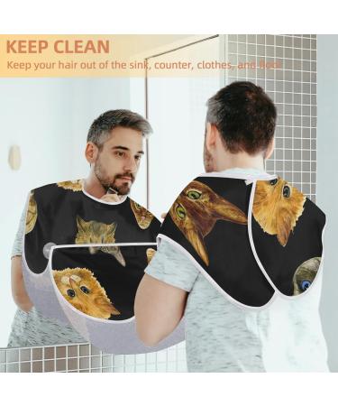 Shop Lively Cat Painting Beard Bib Apron - Waterproof Hair Catcher for Men | Perfect Grooming Gift with Suction Cups - Buy Online on GoSupps.com