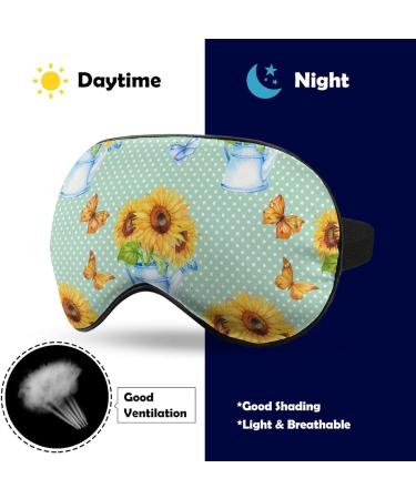 Sunflower Bouquet Butterfly Sleep Mask - Adjustable Light Blocking Eye Mask for Men & Women | Sunny Yellow Floral Sleep Shade - Buy Online on GoSupps.com