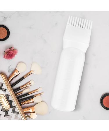 WLLHYF Root Comb Applicator Bottle 6 Ounce Hair Oil Applicator 1 Pack Applicator Bottle Brush with Graduated Scale Hair Root Comb Color Applicator for Hair Dye (White) - Buy Online on GoSupps.com
