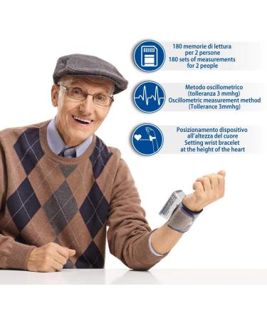 Farmamed Digital Portable Wrist Blood Pressure Monitor - 180 Memory 2 Users Large LCD Includes Carrying Bag - International Shipping Available - Buy Online on GoSupps.com