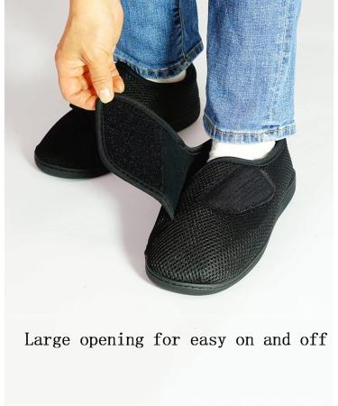 Breathable Diabetic Shoes for Men & Women - Cozy Winter Footwear for Seniors (Black) - Buy Online on GoSupps.com