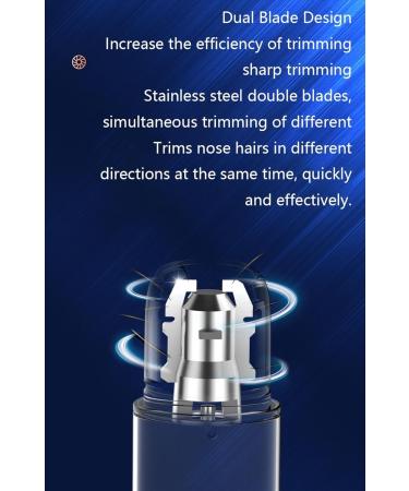 Buy Painless USB Rechargeable Nose Hair Trimmer - Waterproof Dual Blade Trimmer for Men & Women | Easy to Clean Black Color - Buy Online on GoSupps.com